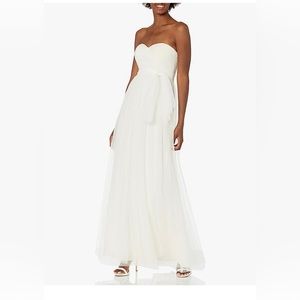 Jenny Yoo Annabelle Convertible Bridesmaid, Size 4, Alterations for A cup, Cream